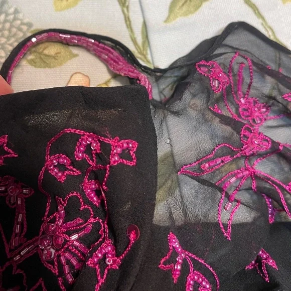 Vintage Andretta Donatello Silk Beaded Sequin Embroidered Top - Picture 4 of 16